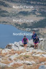 14.10.2023, Font-Romeu, France (FRA): Flora Dolci (FRA), Juliette Ducordeau (FRA), Liv Coupat (FRA), (l-r) - Cross-Country training, Font-Romeu (FRA). www.nordicfocus.com. © Authamayou/NordicFocus. Every downloaded picture is fee-liable.