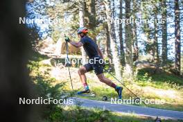 16.09.2023, Font-Romeu, France (FRA): Gaspard Rousset (FRA) - Cross-Country training, Font-Romeu (FRA). www.nordicfocus.com. © Authamayou/NordicFocus. Every downloaded picture is fee-liable.