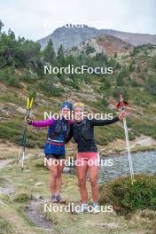 14.10.2023, Font-Romeu, France (FRA): Flora Dolci (FRA), Julie Pierrel (FRA), (l-r) - Cross-Country training, Font-Romeu (FRA). www.nordicfocus.com. © Authamayou/NordicFocus. Every downloaded picture is fee-liable.