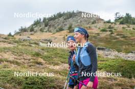 14.10.2023, Font-Romeu, France (FRA): Flora Dolci (FRA), Eve Ondine Duchaufour (FRA), (l-r) - Cross-Country training, Font-Romeu (FRA). www.nordicfocus.com. © Authamayou/NordicFocus. Every downloaded picture is fee-liable.