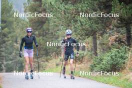 18.10.2023, Font-Romeu, France (FRA): Eve Ondine Duchaufour (FRA), Maelle Veyre (FRA), (l-r) - Cross-Country training, Font-Romeu (FRA). www.nordicfocus.com. © Authamayou/NordicFocus. Every downloaded picture is fee-liable.