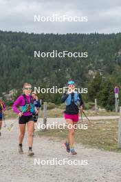 14.10.2023, Font-Romeu, France (FRA): Mélissa Gal (FRA), Eve Ondine Duchaufour (FRA), (l-r) - Cross-Country training, Font-Romeu (FRA). www.nordicfocus.com. © Authamayou/NordicFocus. Every downloaded picture is fee-liable.