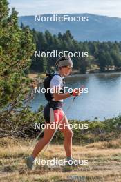 14.10.2023, Font-Romeu, France (FRA): Julie Pierrel (FRA) - Cross-Country training, Font-Romeu (FRA). www.nordicfocus.com. © Authamayou/NordicFocus. Every downloaded picture is fee-liable.