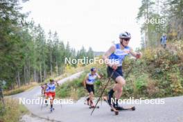 20.10.2023, Ramsau am Dachstein, Austria (AUT): Tobias Ganner (AUT), Lauri Lepistoe (FIN), Eero Rantala (FIN), (l-r) - Cross-Country summer training, Ramsau am Dachstein (AUT). www.nordicfocus.com. © Manzoni/NordicFocus. Every downloaded picture is fee-liable.