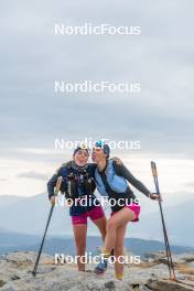 14.10.2023, Font-Romeu, France (FRA): Juliette Ducordeau (FRA), Eve Ondine Duchaufour (FRA), (l-r) - Cross-Country training, Font-Romeu (FRA). www.nordicfocus.com. © Authamayou/NordicFocus. Every downloaded picture is fee-liable.