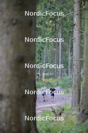 26.09.2023, Oberhof, Germany (GER): Janik Rienli (SUI), Pierrick Cottier (SUI), (l-r) - Cross-Country training, Oberhof (GER). www.nordicfocus.com. © Reichert/NordicFocus. Every downloaded picture is fee-liable.