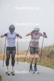 18.10.2023, Font-Romeu, France (FRA): Flora Dolci (FRA), Delphine Claudel (FRA), (l-r) - Cross-Country training, Font-Romeu (FRA). www.nordicfocus.com. © Authamayou/NordicFocus. Every downloaded picture is fee-liable.