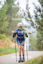 18.10.2023, Font-Romeu, France (FRA): Delphine Claudel (FRA) - Cross-Country training, Font-Romeu (FRA). www.nordicfocus.com. © Authamayou/NordicFocus. Every downloaded picture is fee-liable.