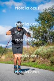 23.09.2023, Font-Romeu, France (FRA): Jules Chappaz (FRA) - Cross-Country training, Font-Romeu (FRA). www.nordicfocus.com. © Authamayou/NordicFocus. Every downloaded picture is fee-liable.