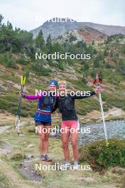 14.10.2023, Font-Romeu, France (FRA): Flora Dolci (FRA), Julie Pierrel (FRA), (l-r) - Cross-Country training, Font-Romeu (FRA). www.nordicfocus.com. © Authamayou/NordicFocus. Every downloaded picture is fee-liable.