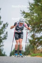 18.10.2023, Font-Romeu, France (FRA): Mélissa Gal (FRA) - Cross-Country training, Font-Romeu (FRA). www.nordicfocus.com. © Authamayou/NordicFocus. Every downloaded picture is fee-liable.