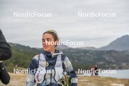 14.10.2023, Font-Romeu, France (FRA): Delphine Claudel (FRA) - Cross-Country training, Font-Romeu (FRA). www.nordicfocus.com. © Authamayou/NordicFocus. Every downloaded picture is fee-liable.