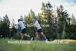 26.09.2023, Oberhof, Germany (GER): Cyril Faehndrich (SUI), Valerio Grond (SUI), (l-r) - Cross-Country training, Oberhof (GER). www.nordicfocus.com. © Reichert/NordicFocus. Every downloaded picture is fee-liable.