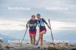 14.10.2023, Font-Romeu, France (FRA): Juliette Ducordeau (FRA), Eve Ondine Duchaufour (FRA), (l-r) - Cross-Country training, Font-Romeu (FRA). www.nordicfocus.com. © Authamayou/NordicFocus. Every downloaded picture is fee-liable.