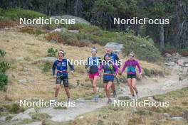 14.10.2023, Font-Romeu, France (FRA): Liv Coupat (FRA), Eve Ondine Duchaufour (FRA), Flora Dolci (FRA), Mélissa Gal (FRA), (l-r) - Cross-Country training, Font-Romeu (FRA). www.nordicfocus.com. © Authamayou/NordicFocus. Every downloaded picture is fee-liable.