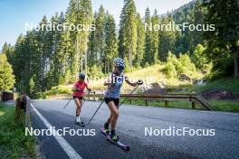 20.07.2023, Lavaze, Italy (ITA): Katherine Sauerbrey (GER), Lisa Lohmann (GER), (l-r)  - Cross-Country summer training, Lavaze (ITA). www.nordicfocus.com. © Barbieri/NordicFocus. Every downloaded picture is fee-liable.