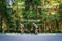 20.07.2023, Lavaze, Italy (ITA): Sofie Krehl (GER), Laura Gimmler (GER), (l-r)  - Cross-Country summer training, Lavaze (ITA). www.nordicfocus.com. © Barbieri/NordicFocus. Every downloaded picture is fee-liable.