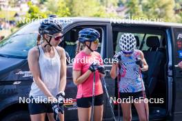 20.07.2023, Lavaze, Italy (ITA): Pia Fink (GER), Katherine Sauerbrey (GER), Lisa Lohmann (GER), (l-r)  - Cross-Country summer training, Lavaze (ITA). www.nordicfocus.com. © Barbieri/NordicFocus. Every downloaded picture is fee-liable.
