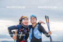 14.10.2023, Font-Romeu, France (FRA): Juliette Ducordeau (FRA), Eve Ondine Duchaufour (FRA), (l-r) - Cross-Country training, Font-Romeu (FRA). www.nordicfocus.com. © Authamayou/NordicFocus. Every downloaded picture is fee-liable.