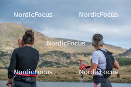 14.10.2023, Font-Romeu, France (FRA): Liv Coupat (FRA), Julie Pierrel (FRA), (l-r) - Cross-Country training, Font-Romeu (FRA). www.nordicfocus.com. © Authamayou/NordicFocus. Every downloaded picture is fee-liable.