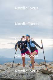 14.10.2023, Font-Romeu, France (FRA): Juliette Ducordeau (FRA), Eve Ondine Duchaufour (FRA), (l-r) - Cross-Country training, Font-Romeu (FRA). www.nordicfocus.com. © Authamayou/NordicFocus. Every downloaded picture is fee-liable.