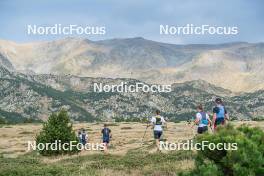 14.10.2023, Font-Romeu, France (FRA): Julie Pierrel (FRA), Juliette Ducordeau (FRA), Maelle Veyre (FRA), Mélissa Gal (FRA), Eve Ondine Duchaufour (FRA), (l-r) - Cross-Country training, Font-Romeu (FRA). www.nordicfocus.com. © Authamayou/NordicFocus. Every downloaded picture is fee-liable.