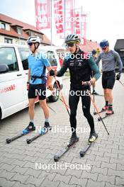 29.09.2023, Oberhof, Germany (GER): Antonin Savary (SUI), Fabrizio Albasini (SUI), (l-r) - Cross-Country training, Oberhof (GER). www.nordicfocus.com. © Reichert/NordicFocus. Every downloaded picture is fee-liable.