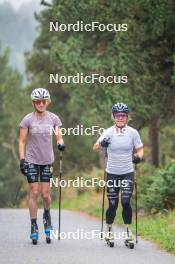 18.10.2023, Font-Romeu, France (FRA): Delphine Claudel (FRA), Flora Dolci (FRA), (l-r) - Cross-Country training, Font-Romeu (FRA). www.nordicfocus.com. © Authamayou/NordicFocus. Every downloaded picture is fee-liable.