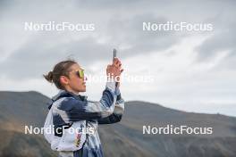 14.10.2023, Font-Romeu, France (FRA): Delphine Claudel (FRA) - Cross-Country training, Font-Romeu (FRA). www.nordicfocus.com. © Authamayou/NordicFocus. Every downloaded picture is fee-liable.