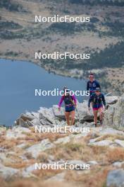 14.10.2023, Font-Romeu, France (FRA): Flora Dolci (FRA), Juliette Ducordeau (FRA), Liv Coupat (FRA), (l-r) - Cross-Country training, Font-Romeu (FRA). www.nordicfocus.com. © Authamayou/NordicFocus. Every downloaded picture is fee-liable.