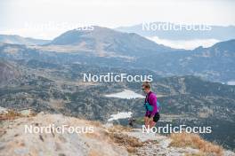 14.10.2023, Font-Romeu, France (FRA): Mélissa Gal (FRA) - Cross-Country training, Font-Romeu (FRA). www.nordicfocus.com. © Authamayou/NordicFocus. Every downloaded picture is fee-liable.