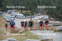 14.10.2023, Font-Romeu, France (FRA): Eve Ondine Duchaufour (FRA), Juliette Ducordeau (FRA), Flora Dolci (FRA), Maelle Veyre (FRA), Léna Quintin (FRA), Julie Pierrel (FRA), (l-r) - Cross-Country training, Font-Romeu (FRA). www.nordicfocus.com. © Authamayou/NordicFocus. Every downloaded picture is fee-liable.