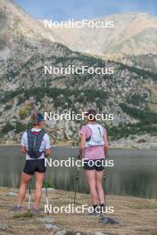 14.10.2023, Font-Romeu, France (FRA): Flora Dolci (FRA), Delphine Claudel (FRA), (l-r) - Cross-Country training, Font-Romeu (FRA). www.nordicfocus.com. © Authamayou/NordicFocus. Every downloaded picture is fee-liable.