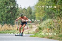 17.09.2023, Font-Romeu, France (FRA): Clément Parisse (FRA) - Cross-Country training, Font-Romeu (FRA). www.nordicfocus.com. © Authamayou/NordicFocus. Every downloaded picture is fee-liable.