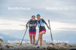 14.10.2023, Font-Romeu, France (FRA): Juliette Ducordeau (FRA), Eve Ondine Duchaufour (FRA), (l-r) - Cross-Country training, Font-Romeu (FRA). www.nordicfocus.com. © Authamayou/NordicFocus. Every downloaded picture is fee-liable.