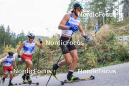 20.10.2023, Ramsau am Dachstein, Austria (AUT): Christian Steiner (AUT), Lukas Mrkonjic (AUT), Anders Veerpalu (EST), (l-r) - Cross-Country summer training, Ramsau am Dachstein (AUT). www.nordicfocus.com. © Manzoni/NordicFocus. Every downloaded picture is fee-liable.