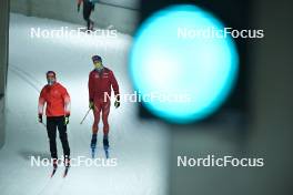 27.09.2023, Oberhof, Germany (GER): Pierrick Cottier (SUI), Antonin Savary (SUI), (l-r) - Cross-Country training, Oberhof (GER). www.nordicfocus.com. © Reichert/NordicFocus. Every downloaded picture is fee-liable.