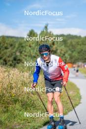 23.09.2023, Font-Romeu, France (FRA): Jules Lapierre (FRA) - Cross-Country training, Font-Romeu (FRA). www.nordicfocus.com. © Authamayou/NordicFocus. Every downloaded picture is fee-liable.