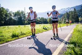 20.07.2023, Lavaze, Italy (ITA): Sofie Krehl (GER), Lisa Lohmann (GER), (l-r)  - Cross-Country summer training, Lavaze (ITA). www.nordicfocus.com. © Barbieri/NordicFocus. Every downloaded picture is fee-liable.