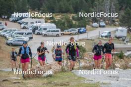 14.10.2023, Font-Romeu, France (FRA): Eve Ondine Duchaufour (FRA), Juliette Ducordeau (FRA), Flora Dolci (FRA), Maelle Veyre (FRA), Léna Quintin (FRA), Julie Pierrel (FRA), (l-r) - Cross-Country training, Font-Romeu (FRA). www.nordicfocus.com. © Authamayou/NordicFocus. Every downloaded picture is fee-liable.