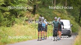 29.09.2023, Oberhof, Germany (GER): Jason Rueesch (SUI), Fabrizio Albasini (SUI), (l-r) - Cross-Country training, Oberhof (GER). www.nordicfocus.com. © Reichert/NordicFocus. Every downloaded picture is fee-liable.