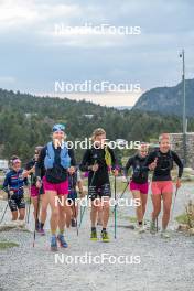 14.10.2023, Font-Romeu, France (FRA): Eve Ondine Duchaufour (FRA), Maelle Veyre (FRA), Julie Pierrel (FRA), (l-r) - Cross-Country training, Font-Romeu (FRA). www.nordicfocus.com. © Authamayou/NordicFocus. Every downloaded picture is fee-liable.