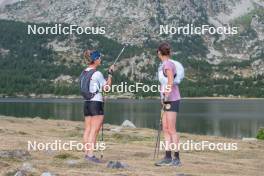 14.10.2023, Font-Romeu, France (FRA): Flora Dolci (FRA), Delphine Claudel (FRA), (l-r) - Cross-Country training, Font-Romeu (FRA). www.nordicfocus.com. © Authamayou/NordicFocus. Every downloaded picture is fee-liable.