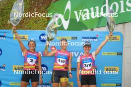 07.07.2023, Romont, Switzerland (SUI): Alina Meier (SUI), Lea Fischer (SUI), Johanna Hagstroem (SWE), (l-r) - Dupaski Festival, Romont (SUI). www.nordicfocus.com. © Manzoni/NordicFocus. Every downloaded picture is fee-liable.