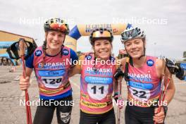 08.07.2023, Romont, Switzerland (SUI): Linn Soemskar (SWE), Johanna Hagstroem (SWE), Nadja Kaelin (SUI), (l-r) - Dupaski Festival, Romont (SUI). www.nordicfocus.com. © Manzoni/NordicFocus. Every downloaded picture is fee-liable.