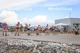 07.07.2023, Romont, Switzerland (SUI): Leandra Beck (SUI), Malia Elmer (SUI), Gina Del Rio (AND), Johanna Hagstroem (SWE), Lea Fischer (SUI), Nadja Kaelin (SUI), (l-r) - Dupaski Festival, Romont (SUI). www.nordicfocus.com. © Manzoni/NordicFocus. Every downloaded picture is fee-liable.