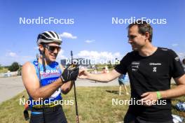 07.07.2023, Romont, Switzerland (SUI): Jovian Hediger (SUI), Marco Isenschmied (SUI), coach Team Switzerland (l-r) - Dupaski Festival, Romont (SUI). www.nordicfocus.com. © Manzoni/NordicFocus. Every downloaded picture is fee-liable.