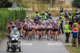 08.07.2023, Romont, Switzerland (SUI): Johanna Hagstroem (SWE), Linn Soemskar (SWE), Desiree Steiner (SUI), Nadja Kaelin (SUI), Lea Fischer (SUI), Sandra Schuetzova (CZE), Hedda Bangman (SWE), (l-r) - Dupaski Festival, Romont (SUI). www.nordicfocus.com. © Manzoni/NordicFocus. Every downloaded picture is fee-liable.