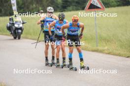 08.07.2023, Romont, Switzerland (SUI): Remi Bourdin (FRA), Jeremy Royer (FRA), Thomas Joly (FRA), (l-r) - Dupaski Festival, Romont (SUI). www.nordicfocus.com. © Manzoni/NordicFocus. Every downloaded picture is fee-liable.