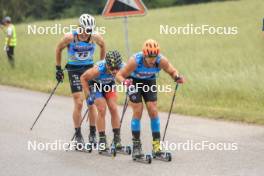 08.07.2023, Romont, Switzerland (SUI): Remi Bourdin (FRA), Jeremy Royer (FRA), Thomas Joly (FRA), (l-r) - Dupaski Festival, Romont (SUI). www.nordicfocus.com. © Manzoni/NordicFocus. Every downloaded picture is fee-liable.